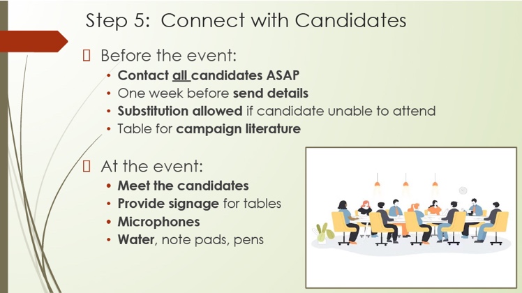 Step 5: connect with candidates before and during the event slide