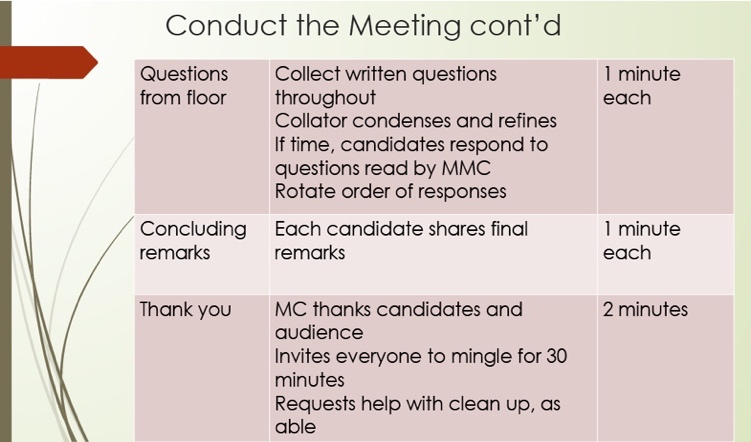 Step 9: conduct the meeting, part two slide